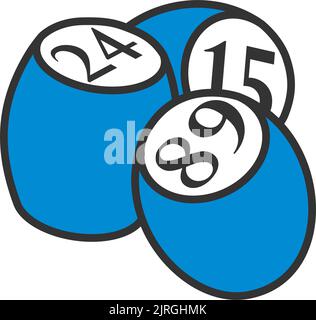 Bingo Kegs Icon. Editable Bold Outline With Color Fill Design. Vector Illustration. Stock Vector