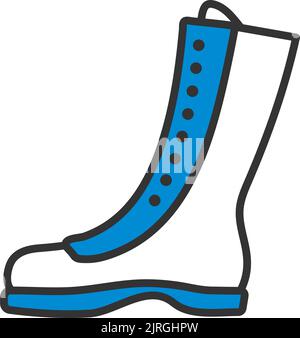 Icon Of Hiking Boot. Editable Bold Outline With Color Fill Design. Vector Illustration. Stock Vector