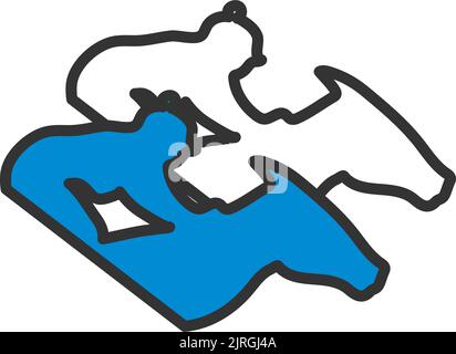 Horse Ride Icon. Editable Bold Outline With Color Fill Design. Vector Illustration. Stock Vector