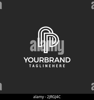 Outstanding professional elegant trendy awesome artistic black and white color NP PN Stock Vector
