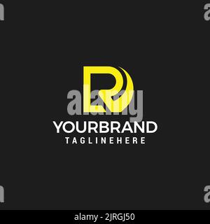 Professional creative trendy awesome artistic DR RD initial based Alphabet icon logo. Stock Vector