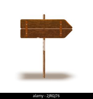 Blank or empty, clear isolated wooden planks, signboards. Vintage, old, retro banners with nails. Vector File. Stock Vector