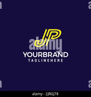 J P JP Initial Letter Logo design vector template Graphic Alphabet Symbol for Corporate Business Identity Stock Vector
