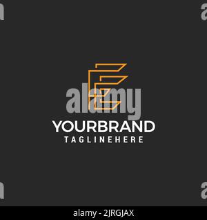 Alphabet letters Initials Monogram logo FE EF line design template vector Stock Vector