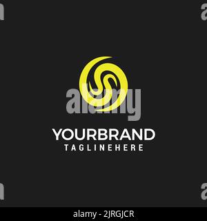 Abstract Initial Letter S Logo with Radial Line Stock Vector