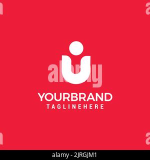 UI IU Abstract Alphabet Letters initial Luxury Logo design vector Stock Vector