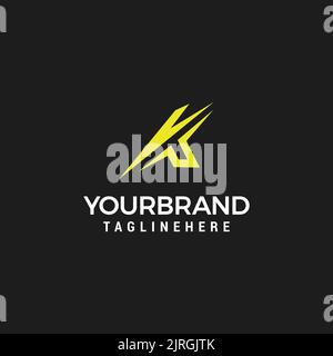 Initial Letter VK logo design template vector Stock Vector