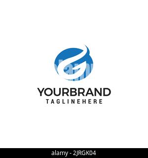 Abstract letter G negative space icon and logo design template. Stock Vector