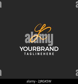 Handwritten Signature for Initial Letter K logo design template vector Stock Vector
