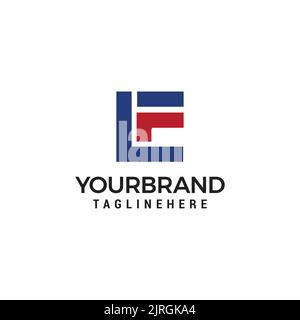 Letters FL capital logo square sign geometric icon on white background Stock Vector