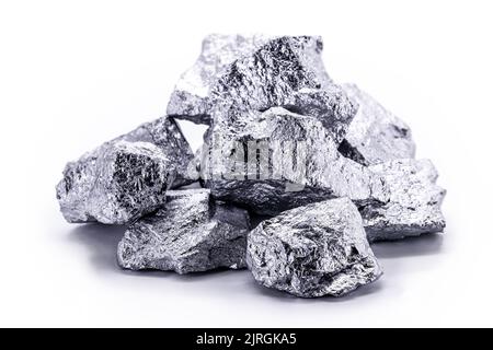 platinum nugget, noble metal, used in the production of catalysts, luxury jewelry, dense, malleable and ductile chemical element, is a transition meta Stock Photo