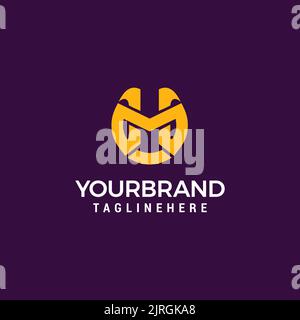Initial Letter MH logo design template vector Stock Vector