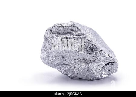 platinum nugget, noble metal, used in the production of catalysts, luxury jewelry, dense, malleable and ductile chemical element, is a transition meta Stock Photo