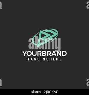 Creative Innovative Initial Letter Logo BR RB Monogram Professional initial design Stock Vector