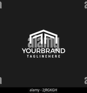 MT initial monogram logo for real estate with polygon style Stock Vector