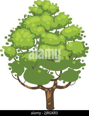 Linden icon. Cartoon green growing tree symbol Stock Vector