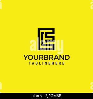 initial letter LF logo line design vector template Stock Vector