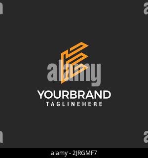 Alphabet letters Initials Monogram logo FE EF F and E Stock Vector
