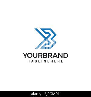 letter xb simple thin line geometric design logo vector Stock Vector