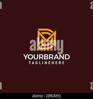letter md simple Logo Line Design Template Vector Stock Vector