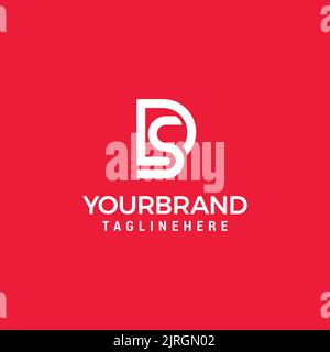 SD initials monogram letter text alphabet logo design template Stock Vector