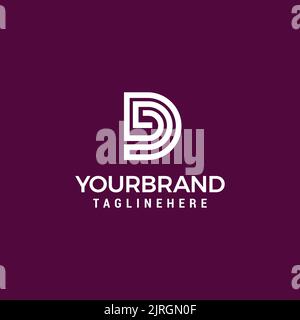 Logo DD D alphabet letter design and template. Initial based minimal flat monogram icon vector Stock Vector