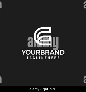 Initial letter EG monogram Logo Line Design Template Vector Stock Vector