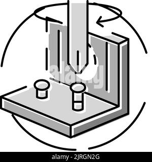 tighten screw screwdriver assembly furniture color icon vector illustration Stock Vector