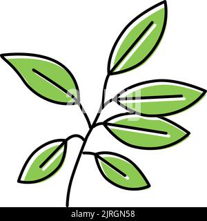 ebony leaf color icon vector illustration Stock Vector