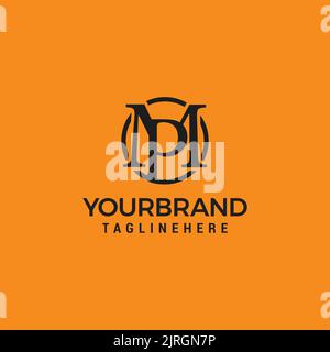 letter M and P with circle concept for icon or logo design ready to use Stock Vector