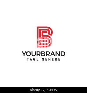 monogram letter SB Logo Line Design Template Vector Stock Vector