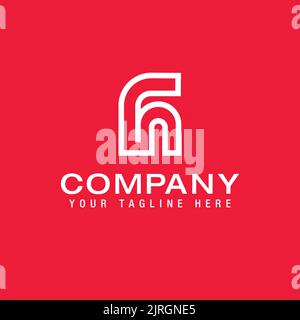 FH, HF alphabet letters monogram Logo Line Design Template Vector Stock Vector