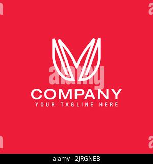 Letter M V Logo Design Minimalist Simple Letter M and V Symbol Monogram Logo. Stock Vector