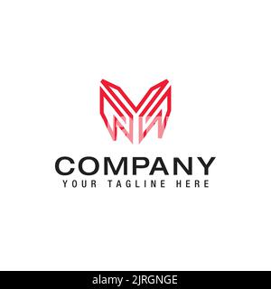creative minimalist letter YM MY Logo Line Design Template Vector Stock Vector