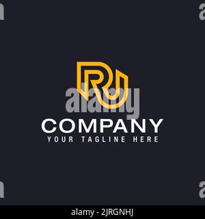 RJ letter logo design on luxury background JR monogram initials letter logo concept Stock Vector