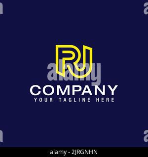 Initial PJ JP modern monogram and elegant logo design template Stock Vector