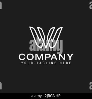 Initial linked letter VW logo design Modern letter VW logo design vector with modern trendy Stock Vector