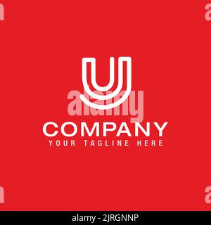 initial letter UJ or Y logo line design template vector Stock Vector