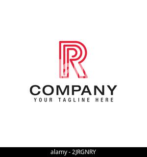 PR Logo.R Logo Letter Monogram Shape. Clean and Creative Minimal Business Vector Logo Stock Vector