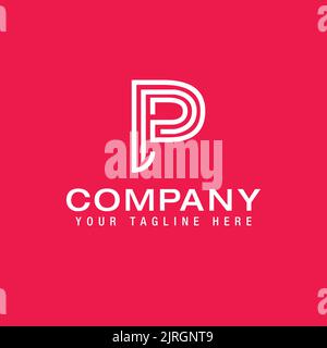 Monogram letter P logo design template Initial letter emblem for business identity. Stock Vector
