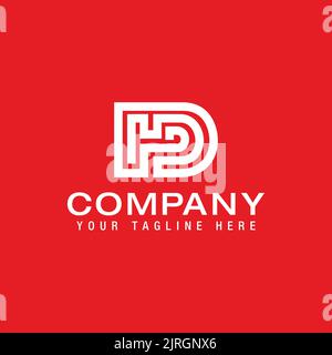initial HD letter Logo Line Design Template Vector Stock Vector