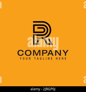 Alphabet monogram PR R Logo Line Design Template Vector Stock Vector