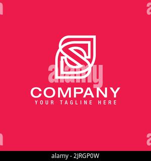 letter S leaf Logo Line Design Template Vector Stock Vector