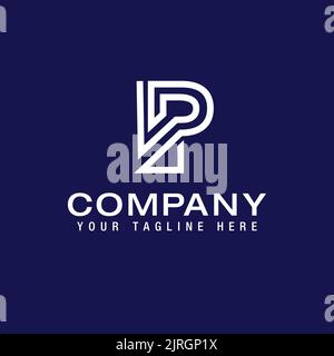 initial letter p Logo Line Design Template Vector Stock Vector
