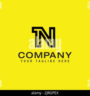 Alphabet TN monogram logo. Initial TN NT Logo Line Design Template Vector Stock Vector