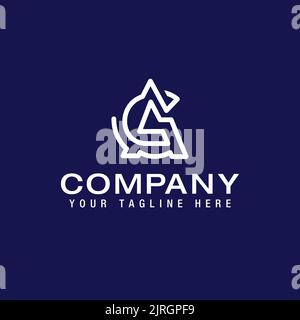 AG GA monogram logo initial letter design Logo Line Design Template Vector Stock Vector