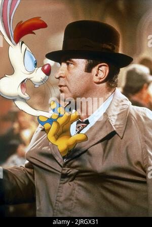 ROGER RABBIT, BOB HOSKINS, WHO FRAMED ROGER RABBIT, 1988 Stock Photo