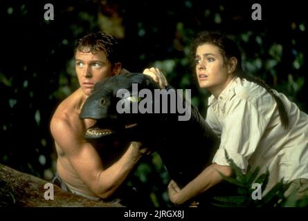 WILLIAM KATT, DINOSAUR, SEAN YOUNG, BABY: SECRET OF THE LOST LEGEND, 1985 Stock Photo