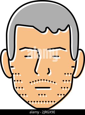 Stubble Beard Goatee style men in face illustration 3 Three-Day Facial