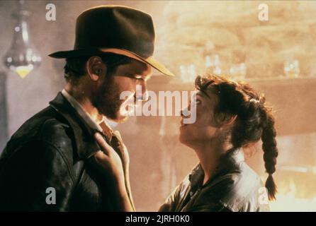 HARRISON FORD, KAREN ALLEN, RAIDERS OF THE LOST ARK, 1981 Stock Photo